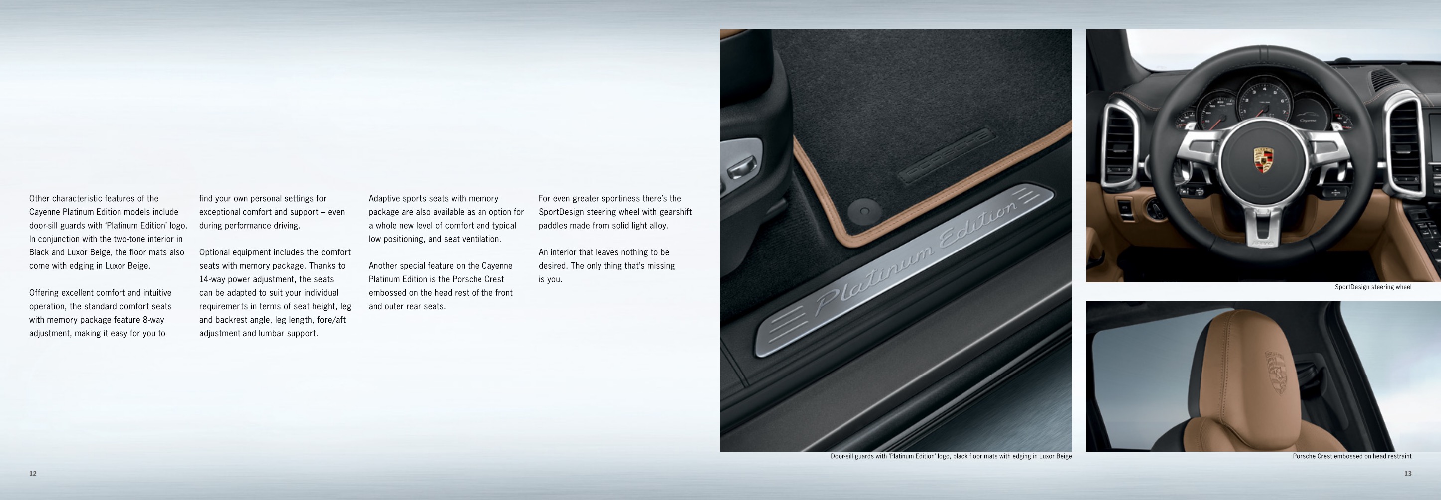 2014 Porsche Cayenne Platinum Brochure Page 9